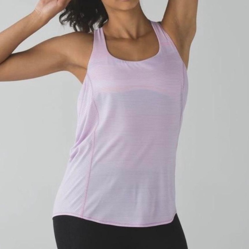 Lululemon Women’s Wild Tank in Heather Lilac and Coral Orange, size 4